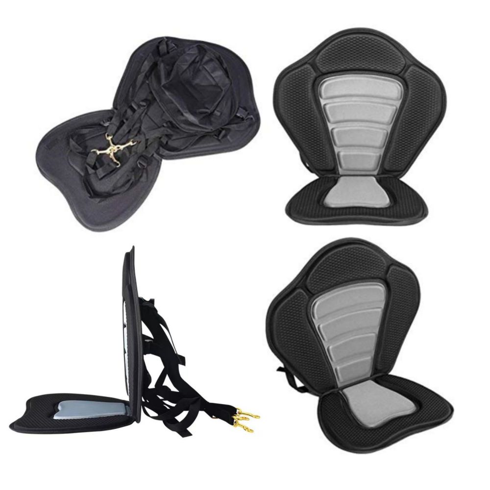 Adjustable Kayak Seat with Backrest EVA Foam Black Grey