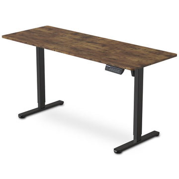 FORTIA Electric Standing Desk Walnut 160cm Black Frame