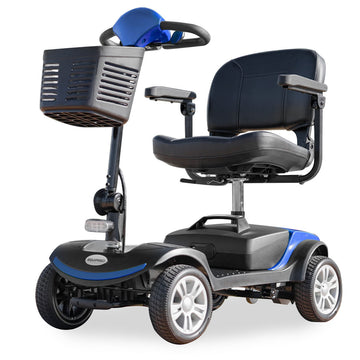 Equipmed FreeRoam Series II Mid-Size Electric Mobility Scooter 8km/H Folding Blue