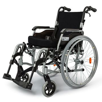 EQUIPMED Folding Wheelchair Lightweight Aluminium 24 inch for Seniors