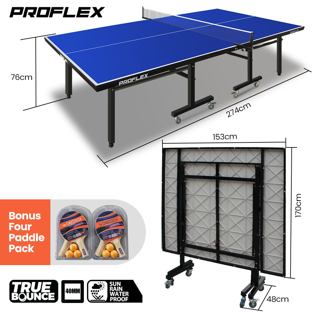 Proflex Outdoor Table Tennis Table Foldaway Blue