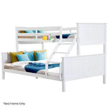 Kingston Slumber Triple Wooden Single Over Double Bunk Bed White
