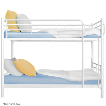 Kingston Slumber 2in1 Single Metal Bunk Bed Frame Matte White