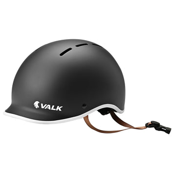 Valk Retro Bike Helmet ABS Shell Jet Black