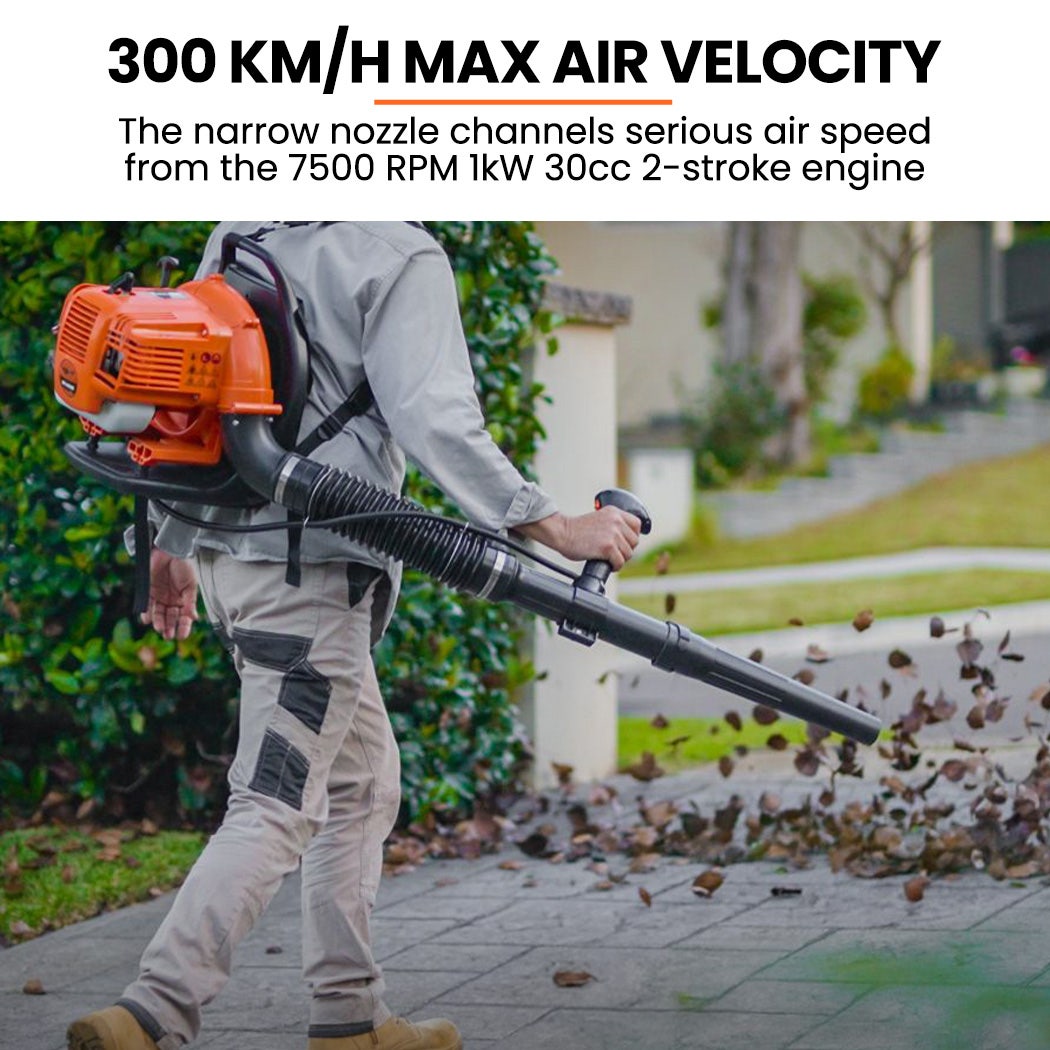 MTM Backpack Petrol Leaf Blower 300km/h Commercial
