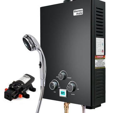 Thermomate Portable LPG Gas Water Heater with 12V Pump Shower Head