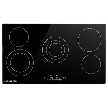 EuroChef Ceramic Cooktop 90cm 5 Zone 8900W Black