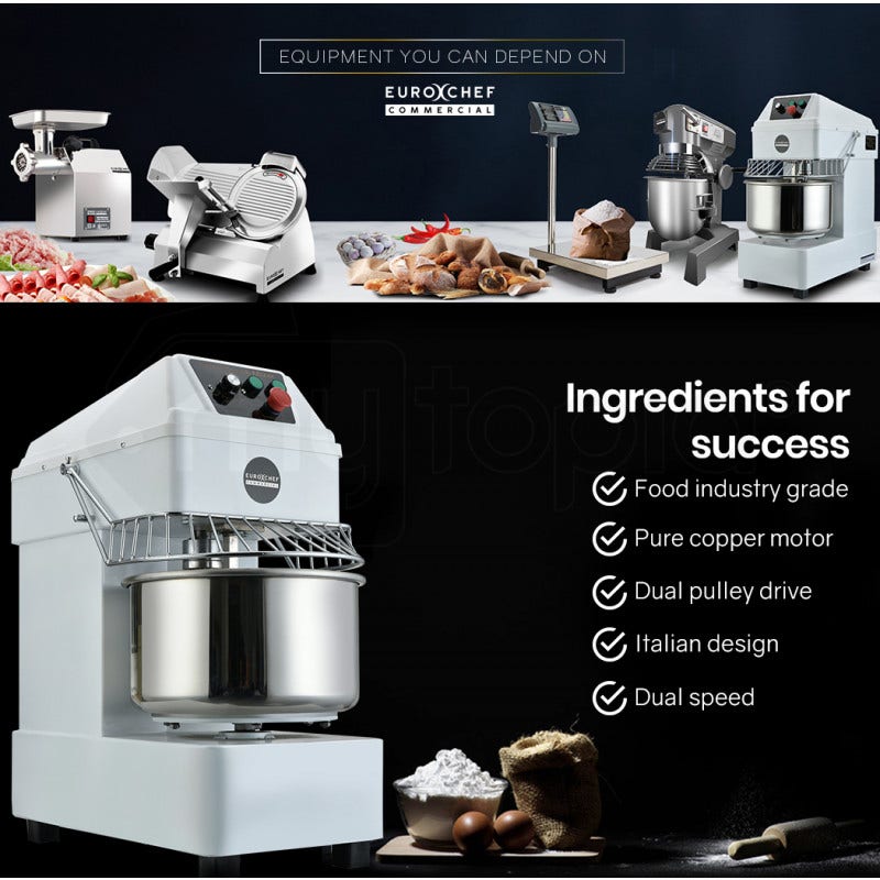 EuroChef Spiral Dough Mixer Commercial 30L