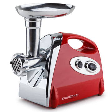 EuroChef Electric Meat Grinder 1800W with Sausage Attachments Red