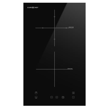 EuroChef Induction Cooktop 30cm 2 Zone 3300W Black