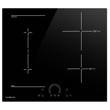 EuroChef Induction Cooktop 60cm 4 Zone 7200W FlexZone Black