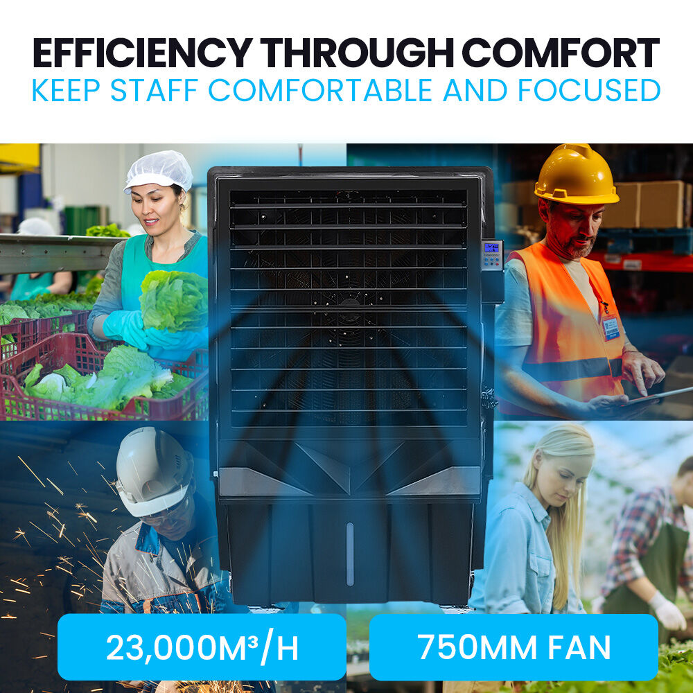 Polycool Evaporative Air Cooler Commercial Industrial Grade 130L 750W Black