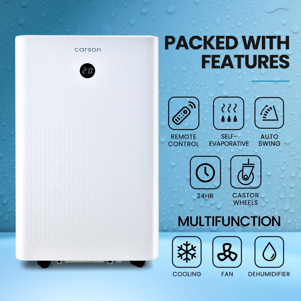 Carson Portable Air Conditioner 3-in-1 Cooling Dehumidifier Fan 12000BTU