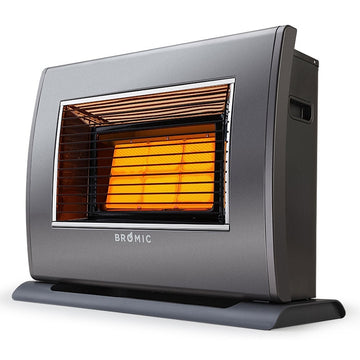 Bromic Gas Room Heater 18MJ Natural Gas 5 Star Metallic Silver