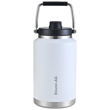 Baumr-AG 3.8L Insulated Water Bottle Stainless Steel Cold 24hrs Hot 12hrs White