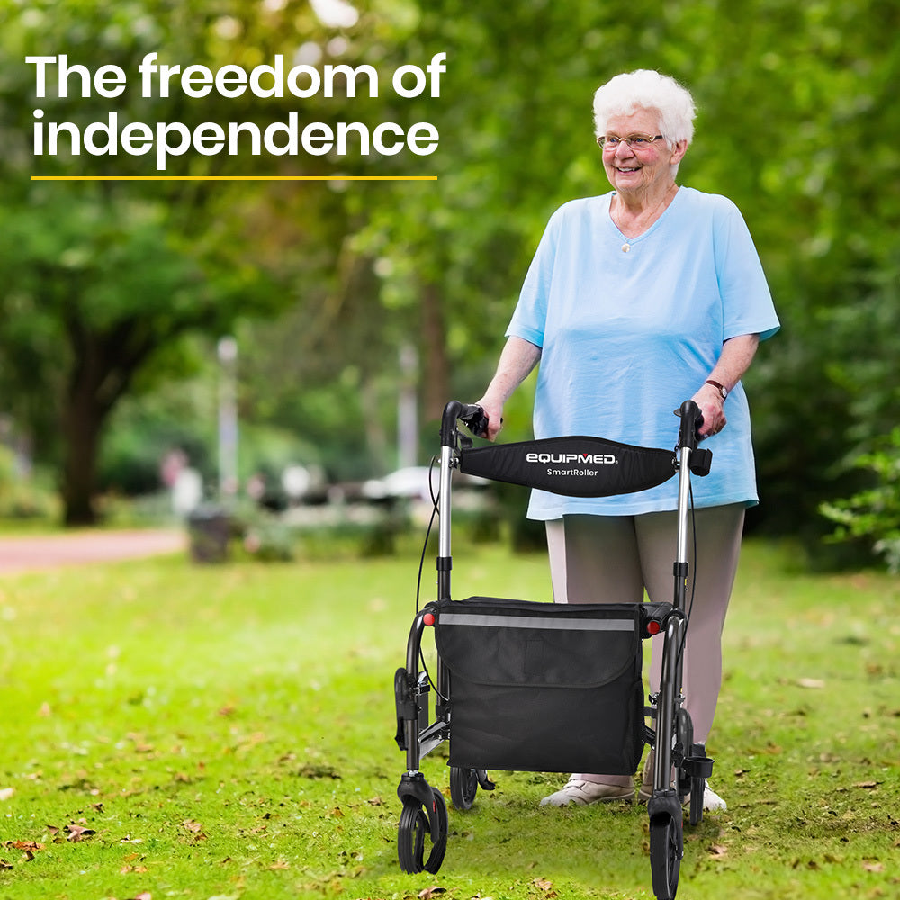 Equipmed 2-in-1 Rollator and Transit Wheelchair 9kg 135kg