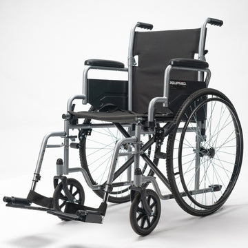 Equipmed Folding Wheelchair Lightweight 136kg 24-inch Grey