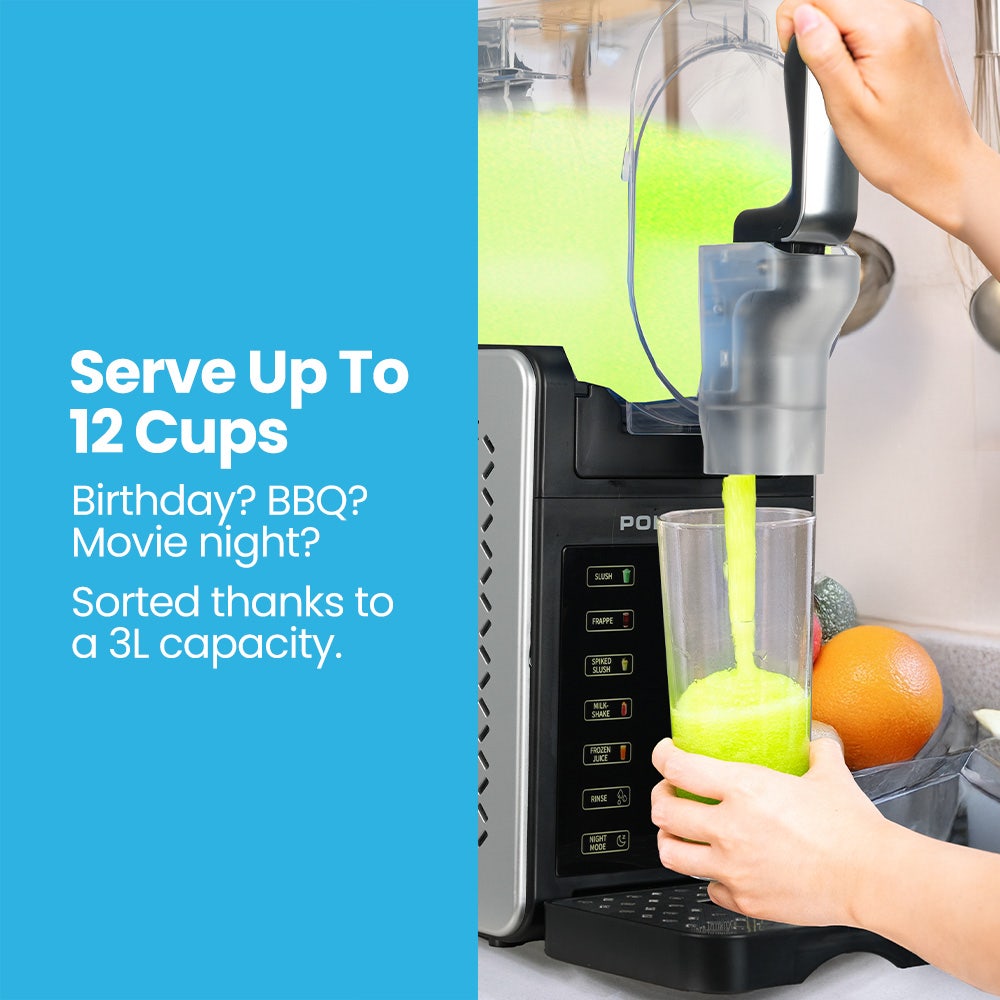 Polycool 3L Slushie Machine Frozen Drink Maker 12 Servings Touchscreen Controls