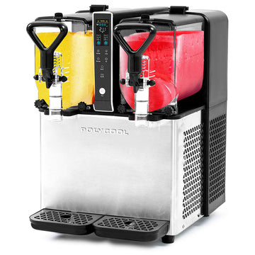 PolyCool 6L Double Tank Slushie Machine Independent Digital Control Stainless Steel