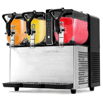PolyCool 9L Triple Tank Slushie Machine Independent Digital Control Stainless Steel