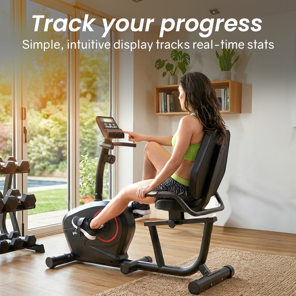 Proflex Magnetic Recumbent Exercise Bike LCD Display Heart Rate Sensors