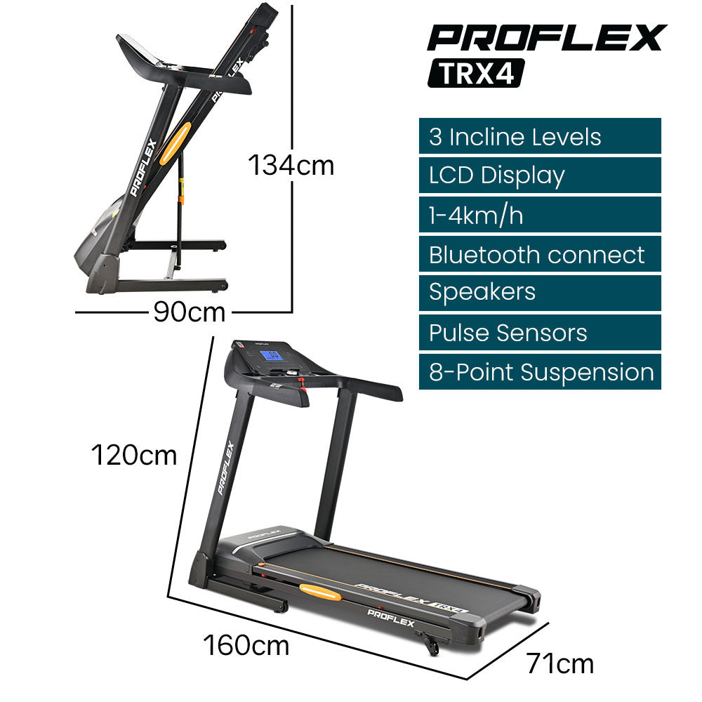 Proflex TRX4 Electric Treadmill 14km/h Foldable LCD Display