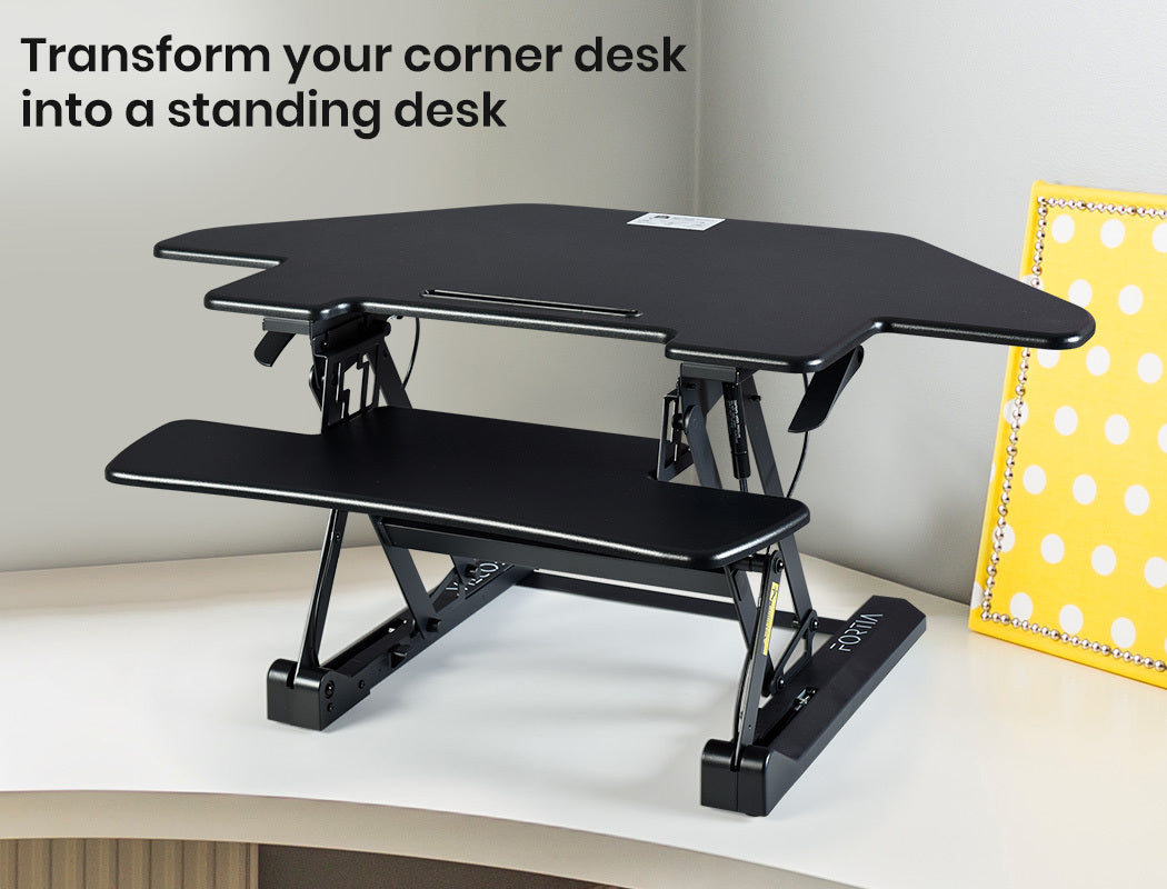 Fortia Monitor Stand Height Adjustable Corner 110cm Black