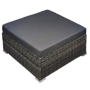 London Rattan Outdoor Wicker Ottoman Grey
