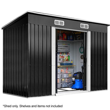 PlantCraft Galvanised Steel Garden Shed Skillion Roof with Floor Frame