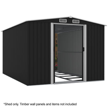 PlantCraft Galvanised Steel Garden Shed Gable Roof with Floor Frame