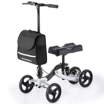 Equipmed Knee Scooter Mobility Aid with Disc Brake and Suspension