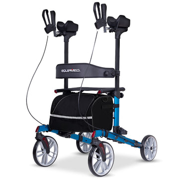 Equipmed ErgoStride Upright Rollator Walker Blue Aluminium