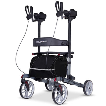 Equipmed ErgoStride Upright Rollator Walker Grey Aluminium