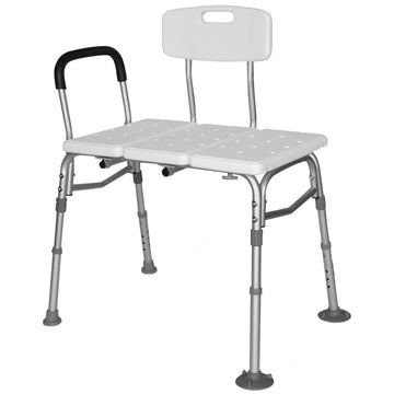 Equipmed Bath Transfer Bench Shower Chair Height Adjustable 125kg White