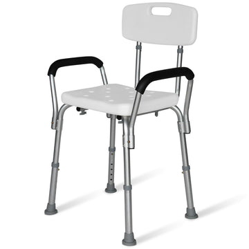 Equipmed Aluminum Shower Chair with Arms Height Adjustable 120kg
