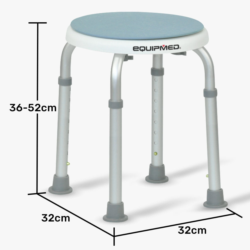 Equipmed Swivel Shower Stool 360 Rotating Seat Aluminum 120kg