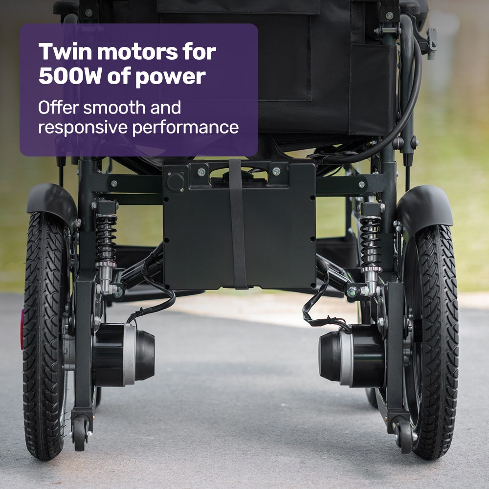 Equipmed Electric Folding Wheelchair XL Bariatric 52cm Seat 20km Range
