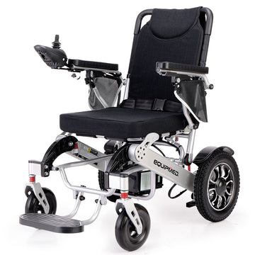 Equipmed Electric Wheelchair Airline Approved Folding 24V Lithium 15km Range