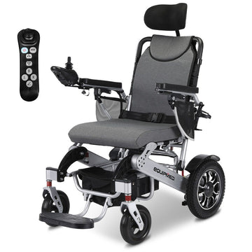 Equipmed Electric Wheelchair 15km Range Airline Approved Aluminium Frame
