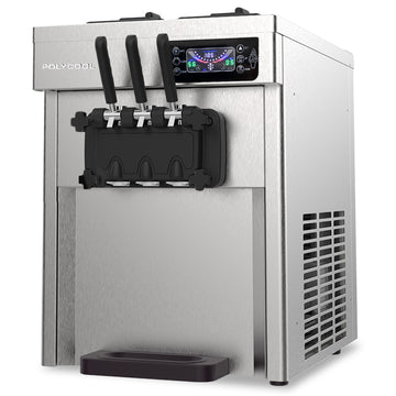 Polycool Soft Serve Ice Cream Machine Twin Cylinder 3 Flavours