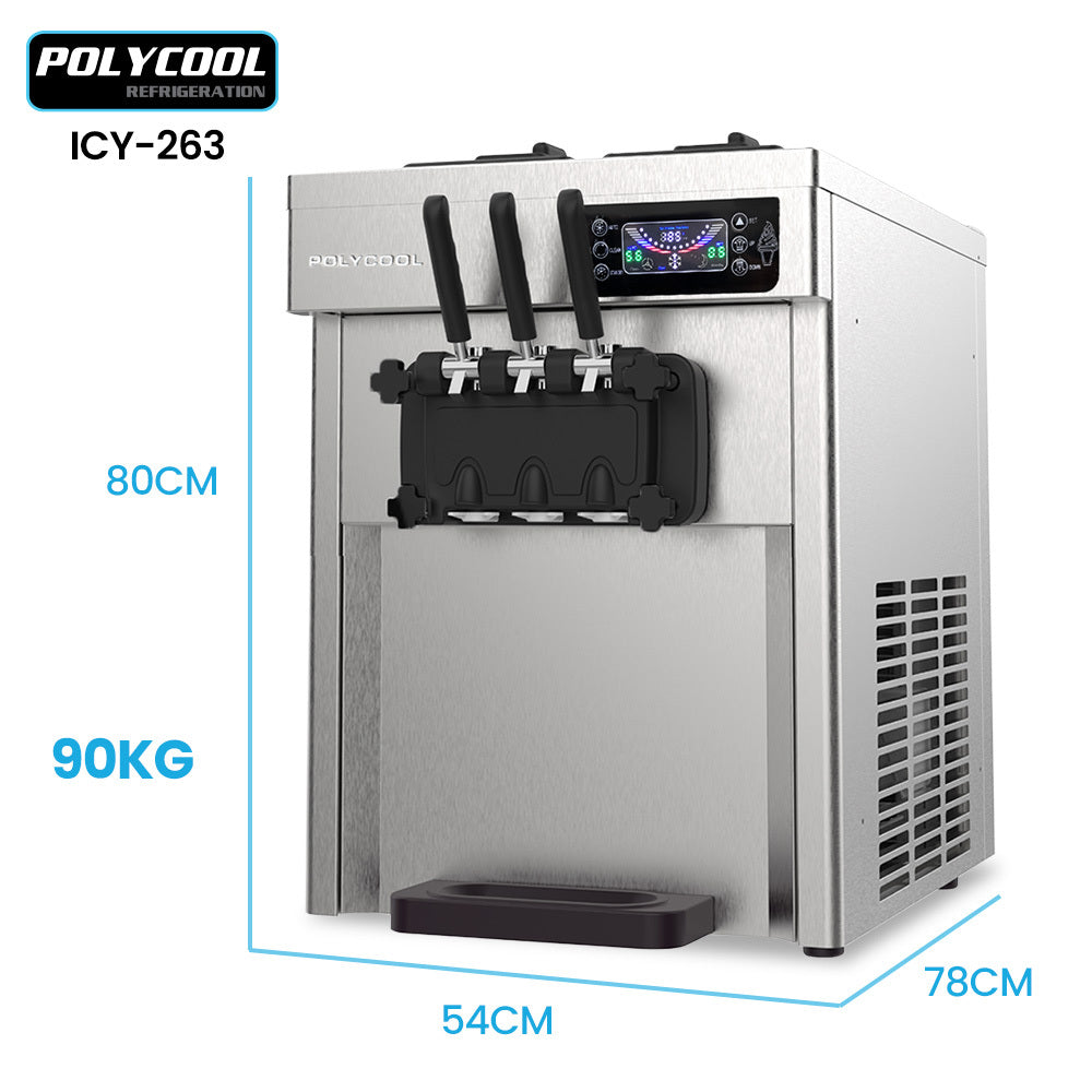 Polycool Soft Serve Ice Cream Machine Twin Cylinder 3 Flavours