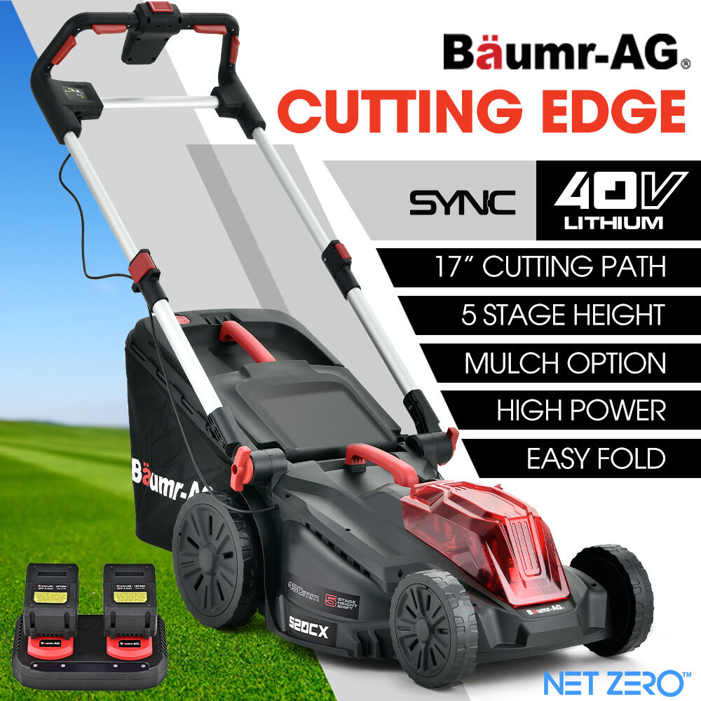 Baumr-AG 40V Cordless Lawnmower Brushless 430mm 52L
