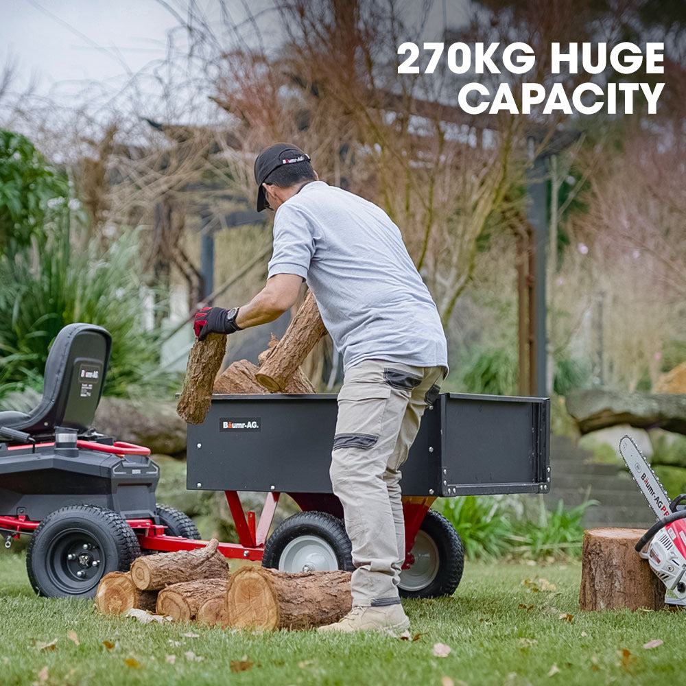 Baumr-AG Steel Dump Cart 270kg for Ride On Mower