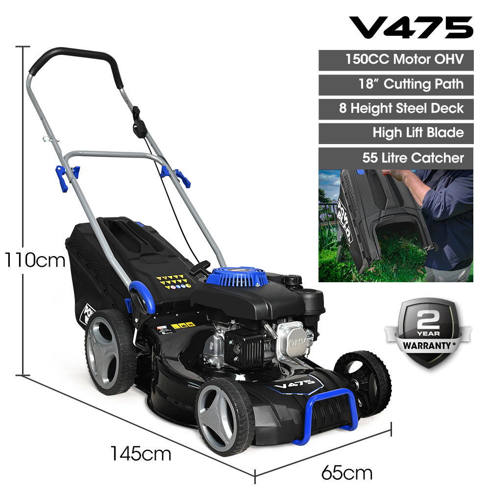 PowerBlade 150cc Push Lawn Mower 460mm Steel Deck