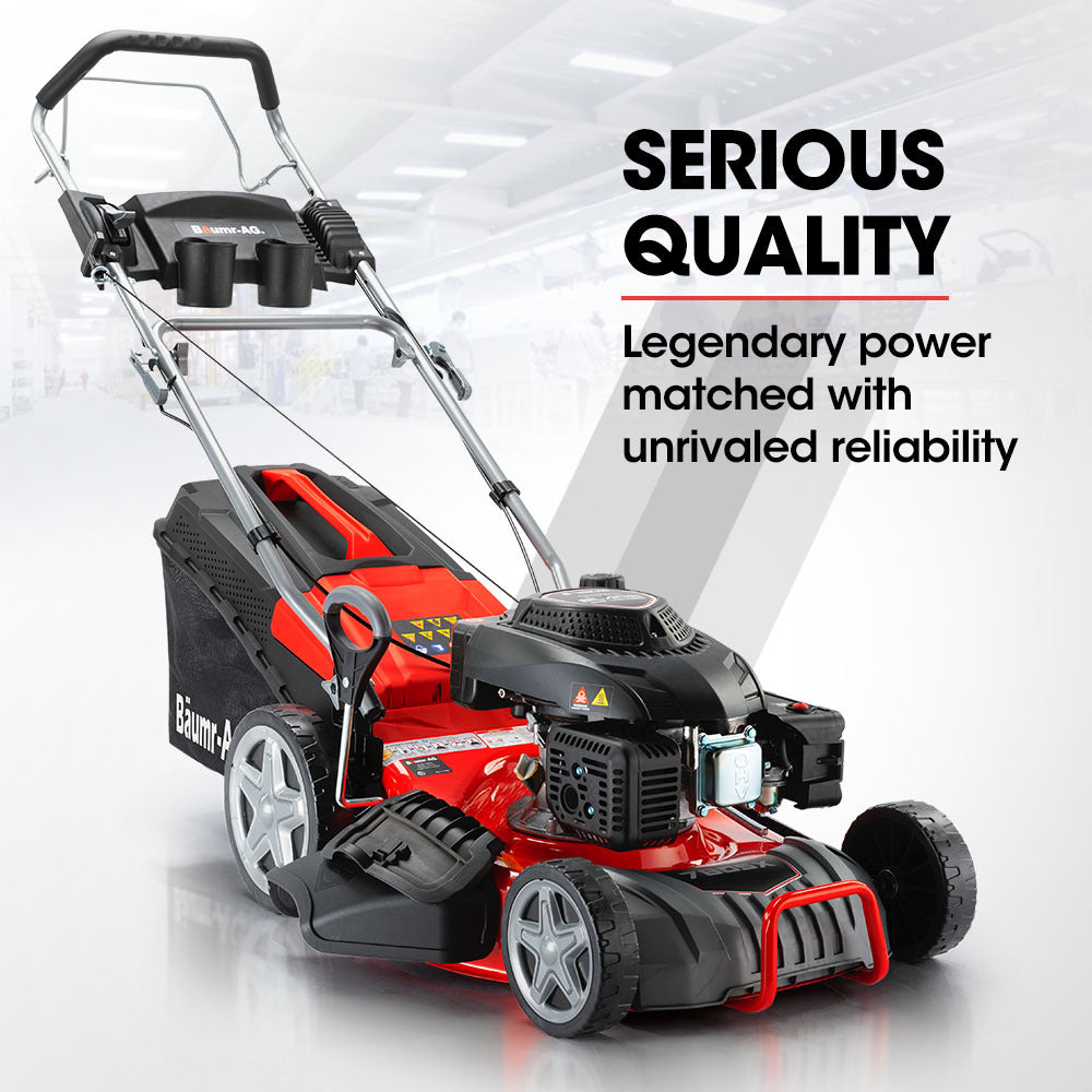Baumr-AG 220cc Self-Propelled Lawn Mower 460mm Steel Deck 55L