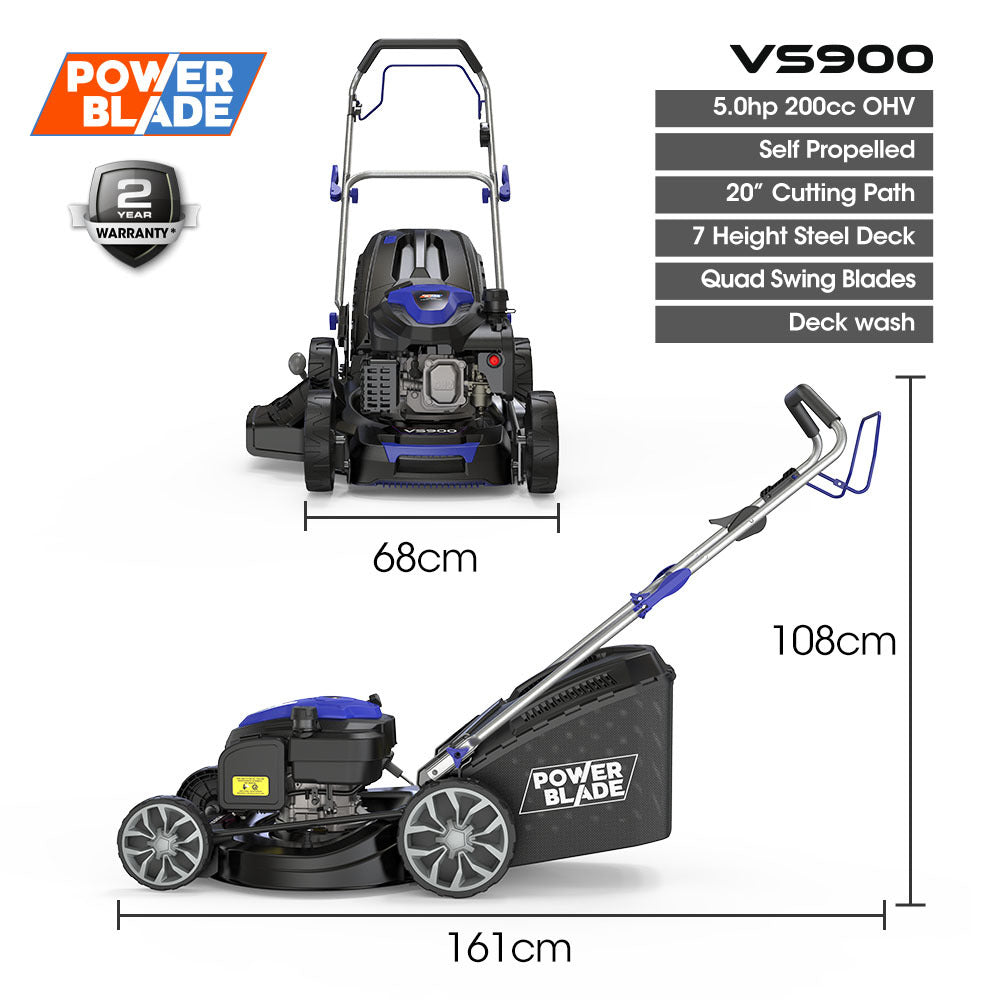 PowerBlade Self-Propelled Lawn Mower 200cc OHV 4-Stroke 510mm