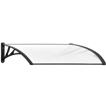 Shade Shield Window and Door Awning 1x1m Black Clear Polycarbonate