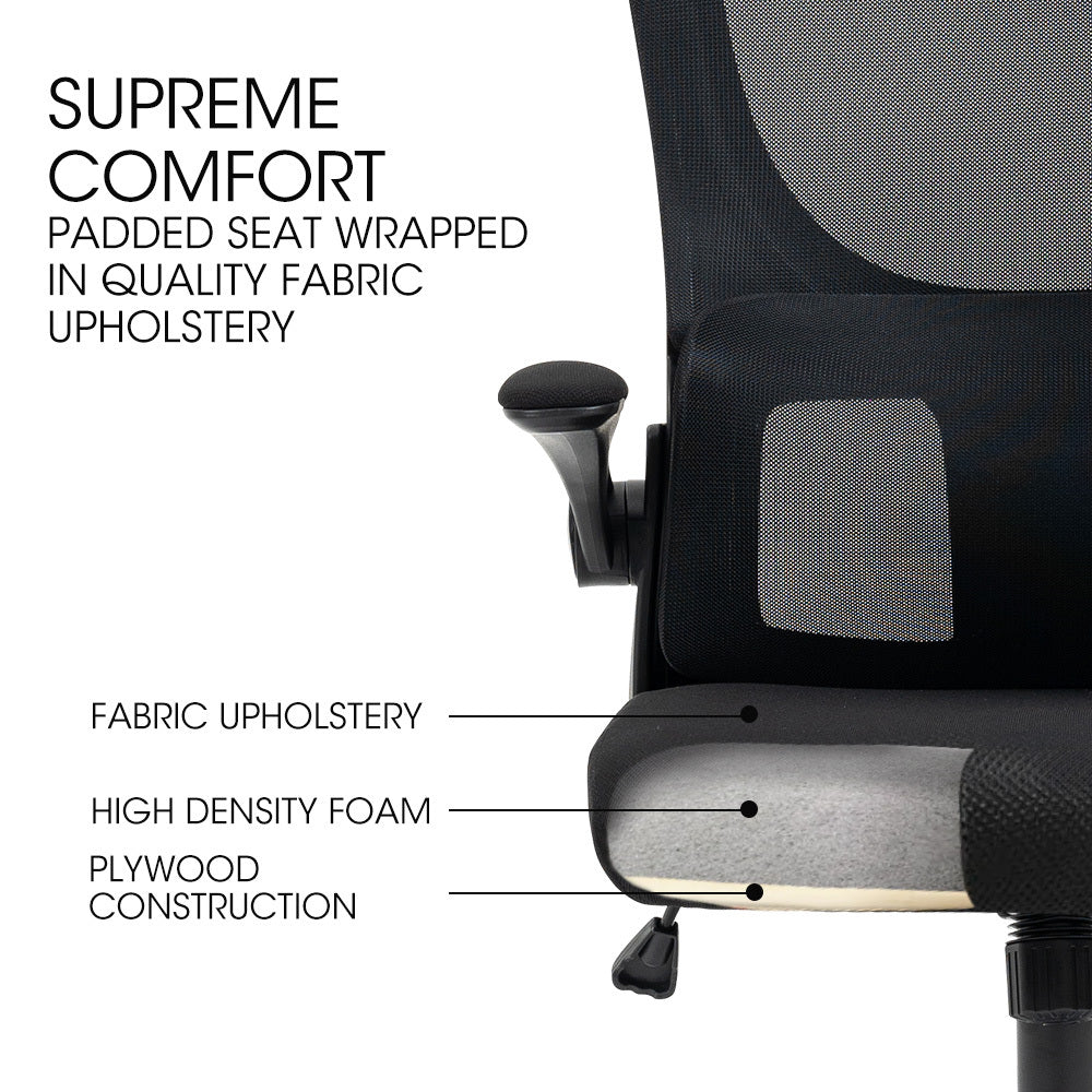 FORTIA Ergonomic Mesh Office Chair with Adjustable Recline Black