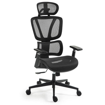 Fortia Ergonomic Office Chair Full Ergonomic with Headrest Black Mesh