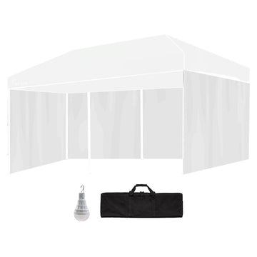 RED TRACK Gazebo Accessory Pack with Walls LED Lamp White